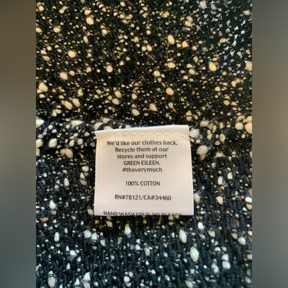 Eileen Fisher Black & White Open Cardigan size S 100% cotton - Picture 6 of 6